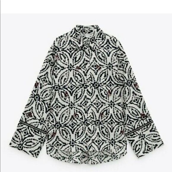 Zara Printed Embroidered Shirt - Picture 9 of 11